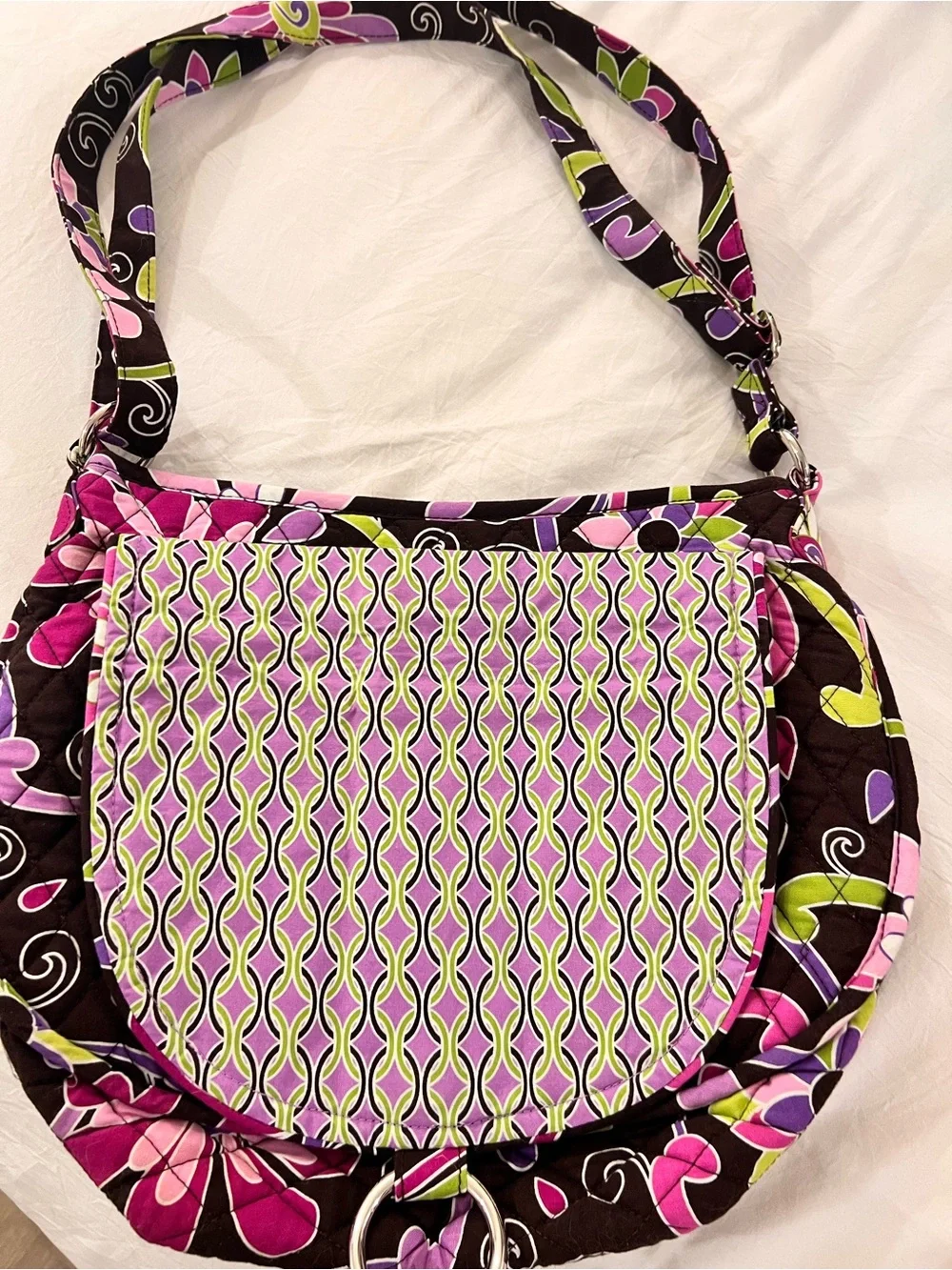 Vera Bradley “saddle up” Quilted Shoulder Bag - Retired Purple Punch
